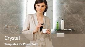  Presentation with caring - Presentation theme with amor por robo - photo of gorgeous woman 20s background and a coral colored foreground