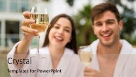  Presentation with wine tasting - Slide set featuring amor por robo - young couple in a luxury background and a  colored foreground