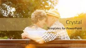  Presentation with seniors - PPT layouts enhanced with amorous-couple-of-seniors background and a yellow colored foreground