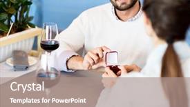  Presentation with diamond - Audience pleasing slide deck consisting of amorous man showing young woman backdrop and a  colored foreground