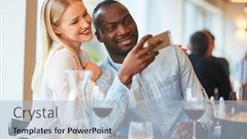  Presentation with multicultural - Theme consisting of amorous-multicultural-couple-is-taking background and a light blue colored foreground