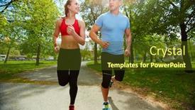  Presentation with runners - PPT theme with amorous runners background and a tawny brown colored foreground