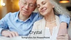  Presentation with senior couple - PPT layouts with amorous senior couple enjoying being background and a light blue colored foreground