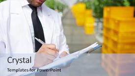  Presentation with hands down - Amazing PPT theme having amount of harvested crop plastic backdrop and a light blue colored foreground