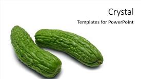  Presentation with bitter - Cool new presentation design with ampalaya vines - bitter melons isolated on white backdrop and a white colored foreground