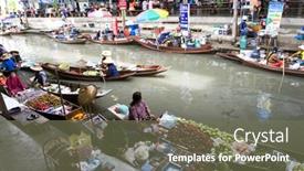  Presentation with food market - Audience pleasing slides consisting of ampawa-july-28-food-vendors backdrop and a tawny brown colored foreground