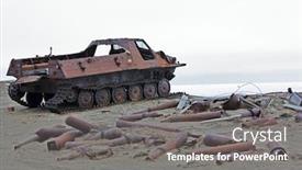  Presentation with scrap metal - Cool new theme with amphibious-vehicle-and-piles backdrop and a gray colored foreground