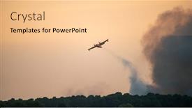  Presentation with forest fire - Audience pleasing slides consisting of amphibious-water-bomber-dropping-water backdrop and a lemonade colored foreground