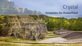  Presentation with amphitheater - Presentation theme enhanced with amphitheater-and-monument-of-silesian background and a light blue colored foreground