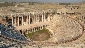  Presentation with amphitheater - Audience pleasing presentation theme consisting of amphitheater-in-ancient-city backdrop and a coral colored foreground