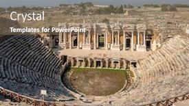  Presentation with amphitheater - PPT theme having amphitheater-in-ancient-city background and a coral colored foreground