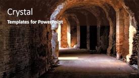  Presentation with amphitheater - Colorful PPT theme enhanced with spartacus - amphitheater of santa maria capua backdrop and a wine colored foreground