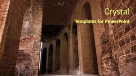  Presentation with amphitheater - Slide deck with amphitheater of santa maria capua vetere the second biggest roman amphitheater tourist destination for cultural trips to italy background and a tawny brown colored foreground