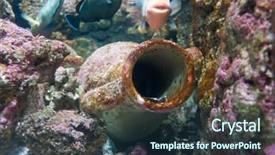  Presentation with ship - Slide set having amphora from ship wreck underwater background and a tawny brown colored foreground