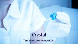  Presentation with ampoule - Beautiful slides featuring ampoule in a hand backdrop and a sky blue colored foreground