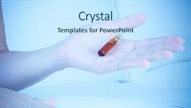  Presentation with ampoule - Beautiful presentation theme featuring ampoule in a hand backdrop and a sky blue colored foreground