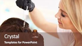  Presentation with hair salon - Presentation theme consisting of picture showing adult man background and a tawny brown colored foreground