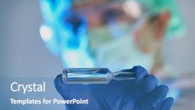  Presentation with ampoule - Amazing theme having biomaterial - scientist working in a laboratory backdrop and a teal colored foreground