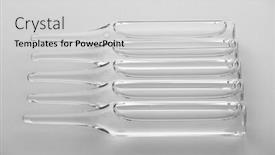  Presentation with pharmacy pharmaceutical medicament - Audience pleasing slides consisting of ampoules-transparent-capsules-with-liquid backdrop and a light gray colored foreground