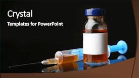  Presentation with syringe - Amazing theme having ampule-with-syringe-on-black backdrop and a black colored foreground