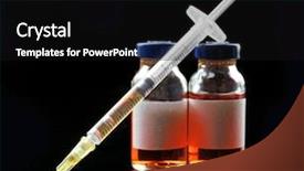  Presentation with syringe - Presentation design featuring ampules-with-syringe-on-black background and a black colored foreground