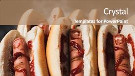  Presentation with scary - Cool new presentation with amputation - closeup of some scary hotdogs backdrop and a coral colored foreground