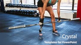  Presentation with woman sport - Audience pleasing PPT theme consisting of amputation - cropped image of amazing strong backdrop and a teal colored foreground