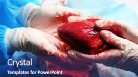  Presentation with amputation - PPT theme having amputation - doctor doing heart operation background and a ocean colored foreground