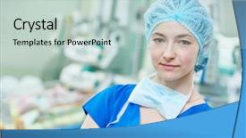  Presentation with cardiac surgery - Presentation theme enhanced with amputation - female cardiac surgeon doctor background and a soft green colored foreground