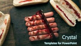  Presentation with scary - Slide deck featuring amputation - high angle view of some background and a wine colored foreground