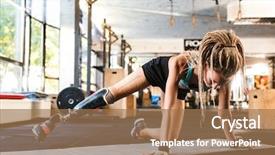  Presentation with woman sport - Beautiful theme featuring amputation - image of amazing strong disabled backdrop and a coral colored foreground
