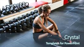  Presentation with strong - Slide deck with amputation - image of strong disabled sports background and a ocean colored foreground