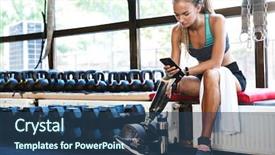  Presentation with strong - PPT theme with amputation - image of strong disabled sports background and a ocean colored foreground