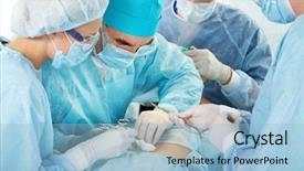  Presentation with amputation - Presentation consisting of amputation - portrait of four medical professionals background and a light blue colored foreground