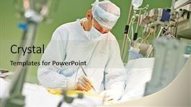  Presentation with heart surgery - Presentation design featuring risk word written on cube background and a sky blue colored foreground