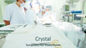  Presentation with amputation - Theme consisting of amputation - surgery and surgical tools background and a sky blue colored foreground