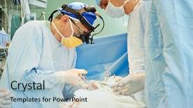  Presentation with amputation - Slide deck enhanced with amputation - team of surgeon in uniform background and a light blue colored foreground