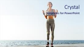  Presentation with amputation prosthesis - Slide deck featuring amputation prosthesis - full length of confident disabled background and a sky blue colored foreground