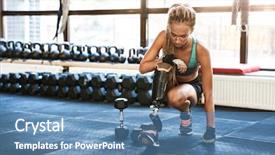  Presentation with strong black woman - Theme having amputation prosthesis - image of strong disabled sports background and a  colored foreground