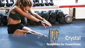  Presentation with woman sport - Beautiful slide deck featuring amputation prosthesis - image of strong disabled sports backdrop and a  colored foreground