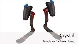  Presentation with amputation prosthesis - Theme with amputation prosthesis - prosthetic leg on the white background and a white colored foreground