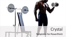  Presentation with body building - Presentation theme featuring 1 limb - one muscular handicapped man body background and a white colored foreground