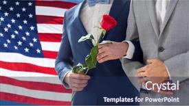  Presentation with gay flag - Beautiful presentation featuring amrican - people homosexuality same-sex marriage travel backdrop and a navy blue colored foreground