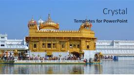  Presentation with india temple - Colorful PPT theme enhanced with amritsar-india-30-october-2015 backdrop and a light blue colored foreground