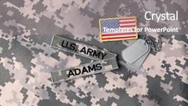  Presentation with usa flag - Presentation design enhanced with amry national guard - military id tags with usa background and a gray colored foreground