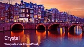  Presentation with amsterdam - Cool new slides with amsterdam by night backdrop and a tawny brown colored foreground