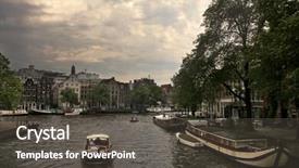  Presentation with canal - Beautiful presentation featuring amsterdam canal backdrop and a dark gray colored foreground