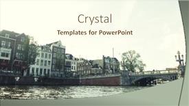  Presentation with canals - Beautiful slide deck featuring amsterdam-canals-and-typical-houses backdrop and a cream colored foreground