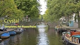  Presentation with amsterdam - Audience pleasing slides consisting of amsterdam city scenic in the netherlands backdrop and a tawny brown colored foreground