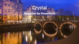  Presentation with amsterdam - Beautiful presentation featuring amsterdam cityscape - netherlands - architecture background backdrop and a cobalt blue colored foreground